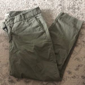 J. Crew stretch petite olive green chino pants